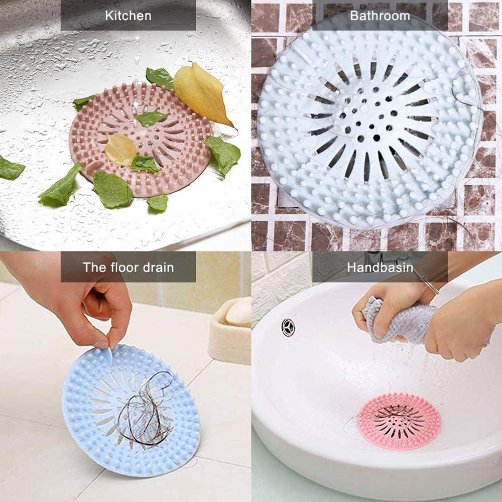 Silicone Shower Drain Hair Catcher – Multi-Pack